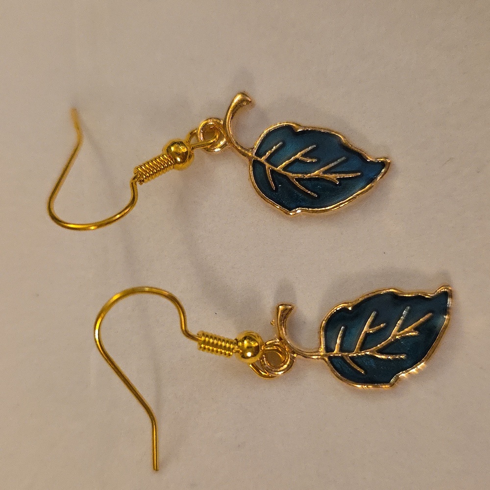 Gold Leaf Dangle Earrings